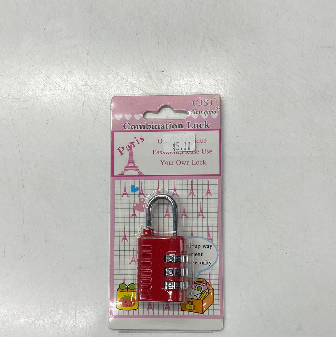 Combination Lock Red Color