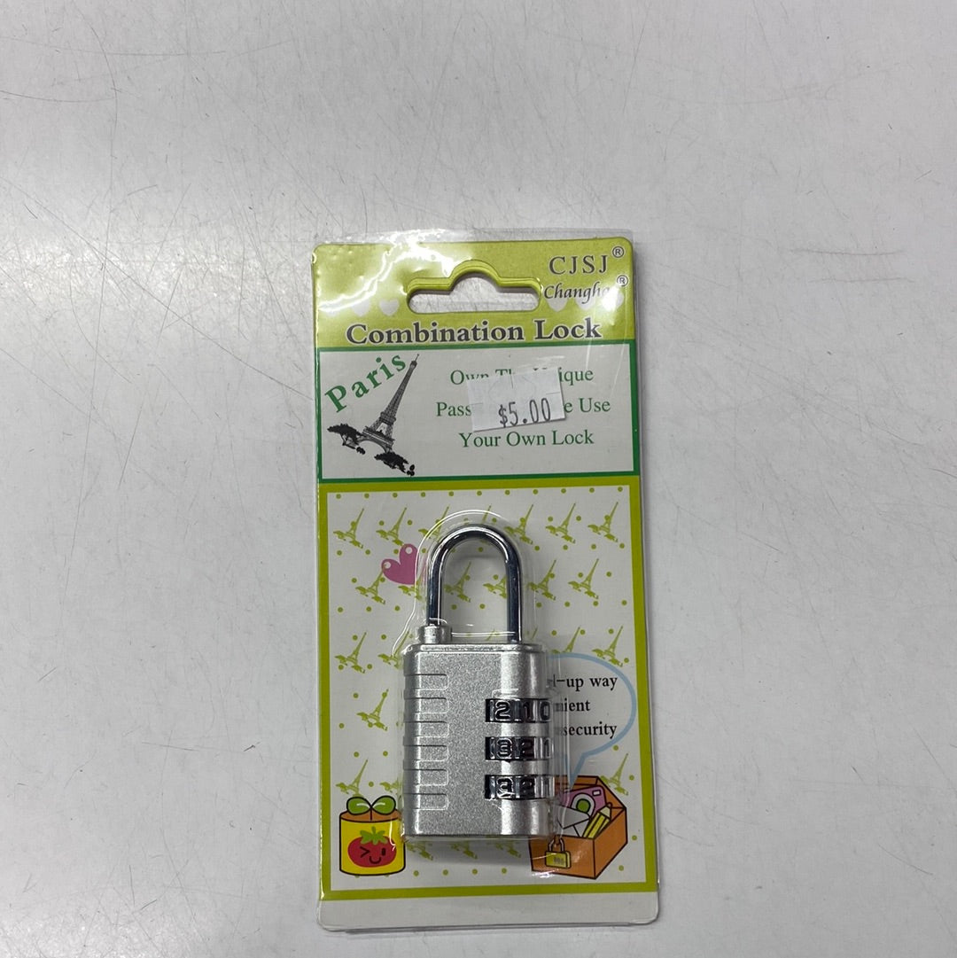 Combination Lock Silver Color