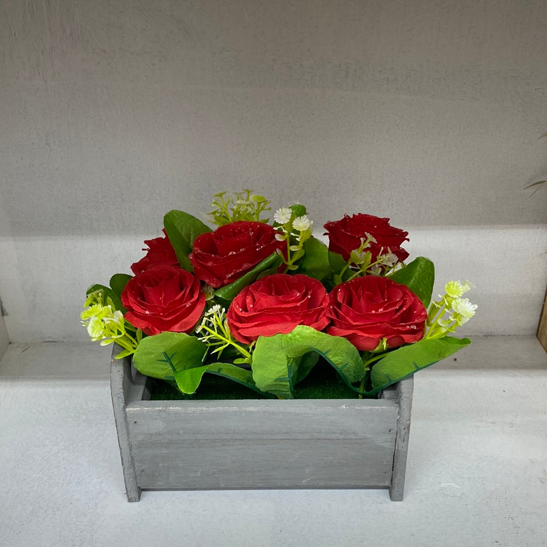 Artificial Plastic Plants Rose Red 仿真玫瑰盆栽